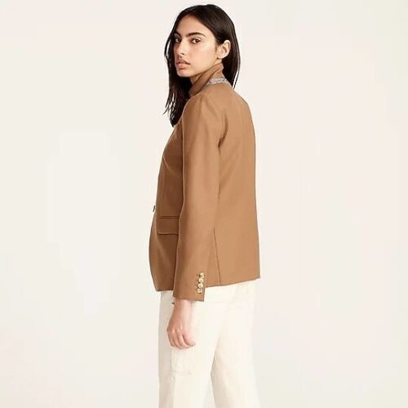J. Crew Wool Blend Regent Blazer Suit Jacket Camel Brown Size 6 B0323 H13907 - Picture 10 of 12